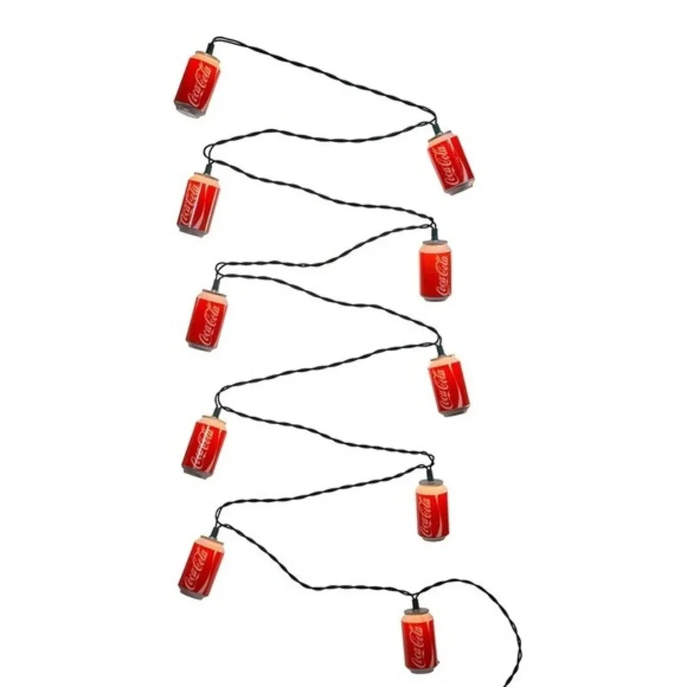 Coca Cola Coke Cans Christmas String Lights Set of 10 Kurt Adler CC0748‎ New